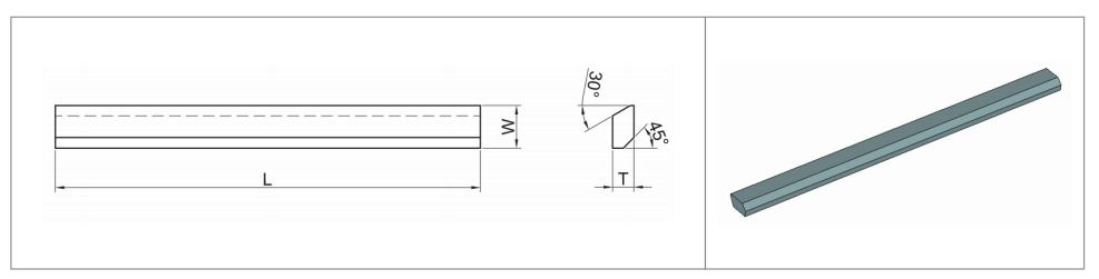 Technical Drawing of Carbide Strips-SEE Type