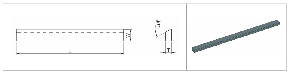 Technical Drawing of Carbide Strips-SE Type