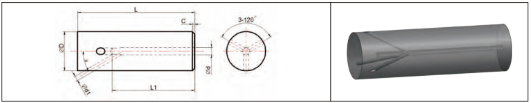 Rods with Axial Coolant Duct and Exit